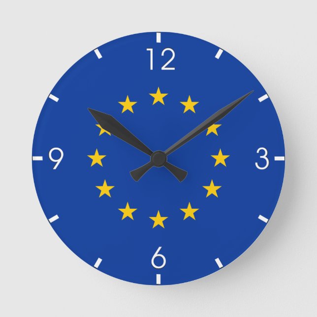 Europäische Gewerkschaft (EU) (Europa) Runde Wanduhr (Vorderseite)