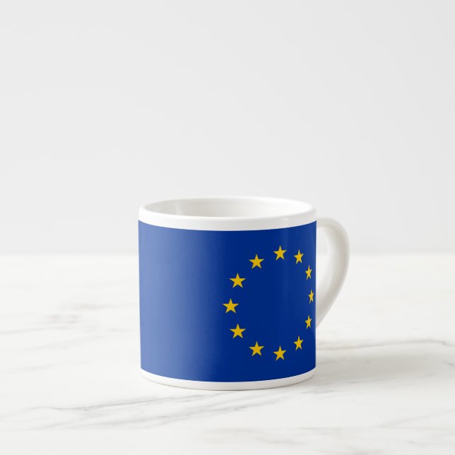 Europäische Gewerkschaft - EU kennzeichnen Espressotasse (Vorderseite Rechts)