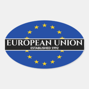 Europäische Gewerkschaft im Weißbuch 1992 Ovaler Aufkleber