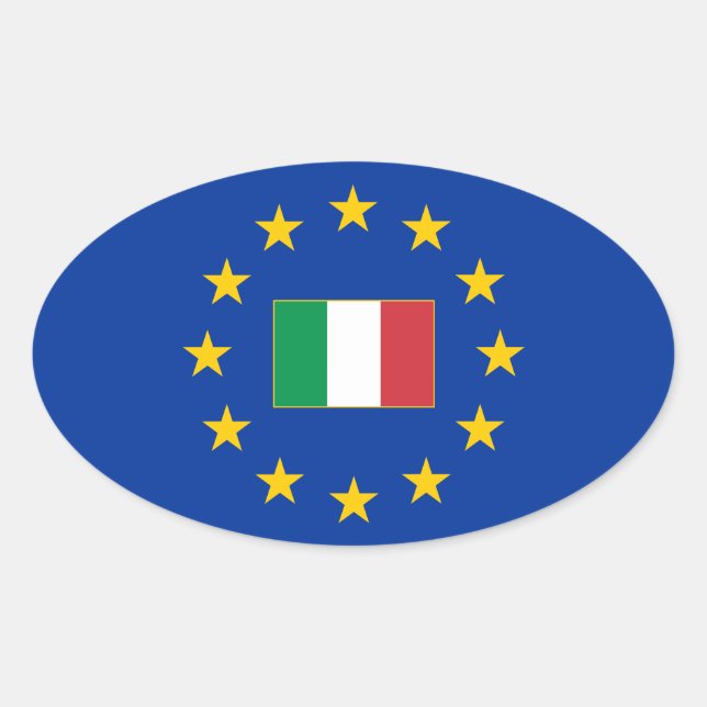 Europäische Gewerkschaft Italien Oval Sticker (Vorderseite)