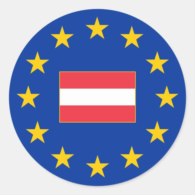 Europäische Gewerkschaft - Österreich-Rundsticker Runder Aufkleber (Vorderseite)