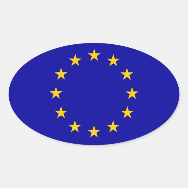 Europäische Gewerkschaft Ovaler Aufkleber (Vorderseite)