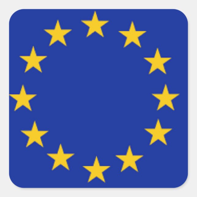 Europäische Gewerkschaft Quadratischer Aufkleber (Vorderseite)