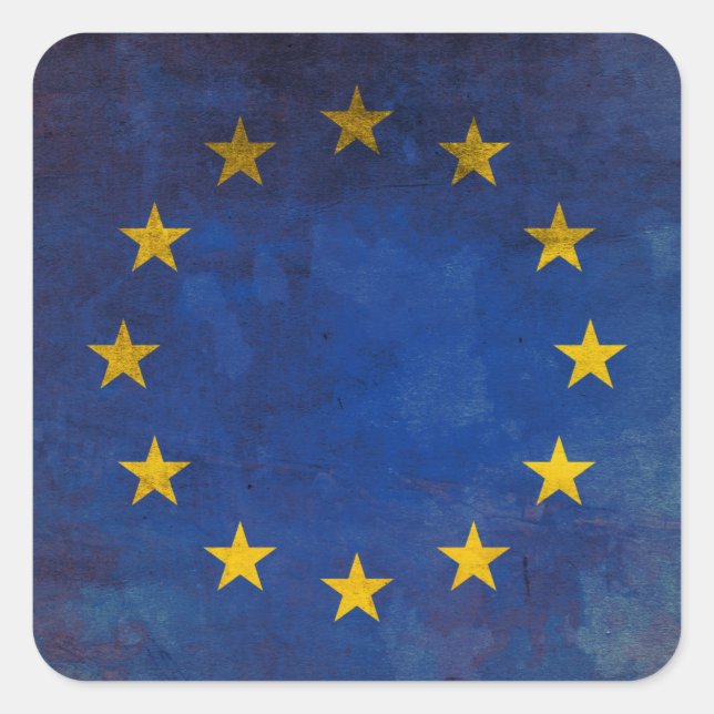 Europäische Gewerkschaft Quadratischer Aufkleber (Vorderseite)