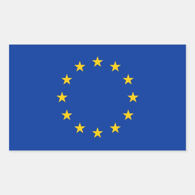 Europäische Gewerkschaft Rechteckiger Aufkleber (Vorderseite)