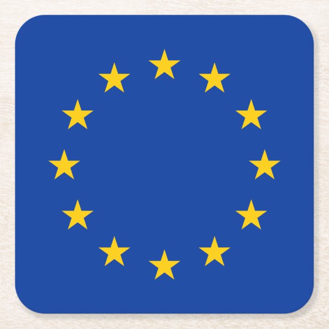Europäische Gewerkschaft Rechteckiger Pappuntersetzer (Vorderseite)