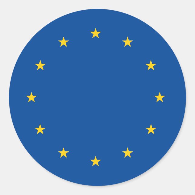 Europäische Gewerkschaft Runder Aufkleber (Vorderseite)