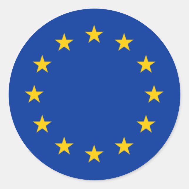 Europäische Gewerkschaften Runder Aufkleber (Vorderseite)