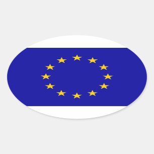 Europäische Gewerkschafts-Flagge E. - Ovaler Aufkleber