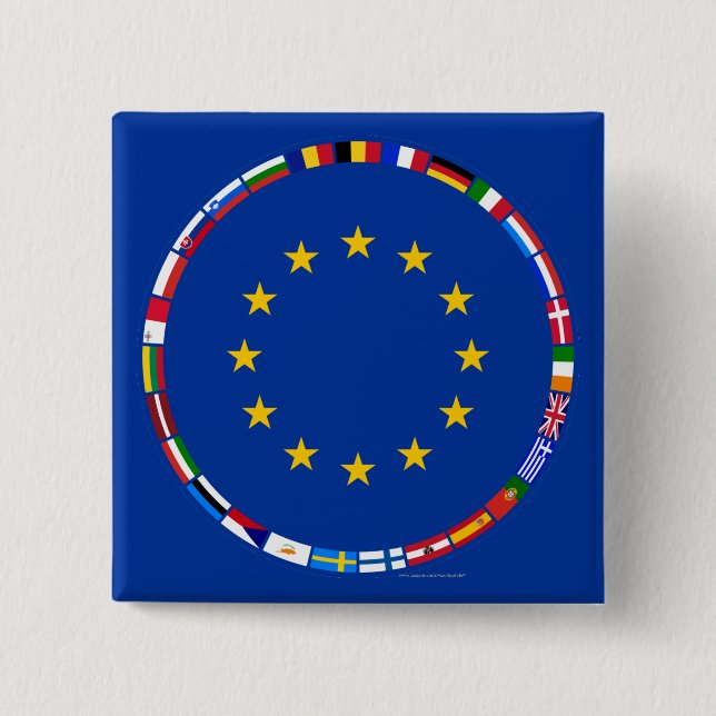 Europäische Gewerkschafts-Flaggen Button (Vorderseite)