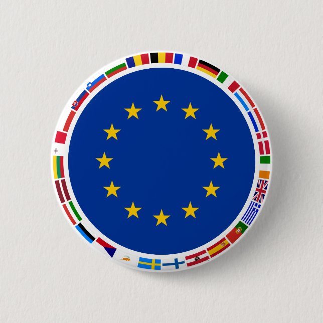 Europäische Gewerkschafts-Flaggen Button (Vorderseite)