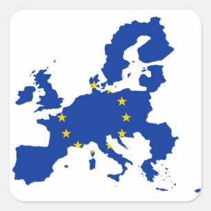 Europäische Gewerkschafts-Flaggen-Karte Quadratischer Aufkleber
