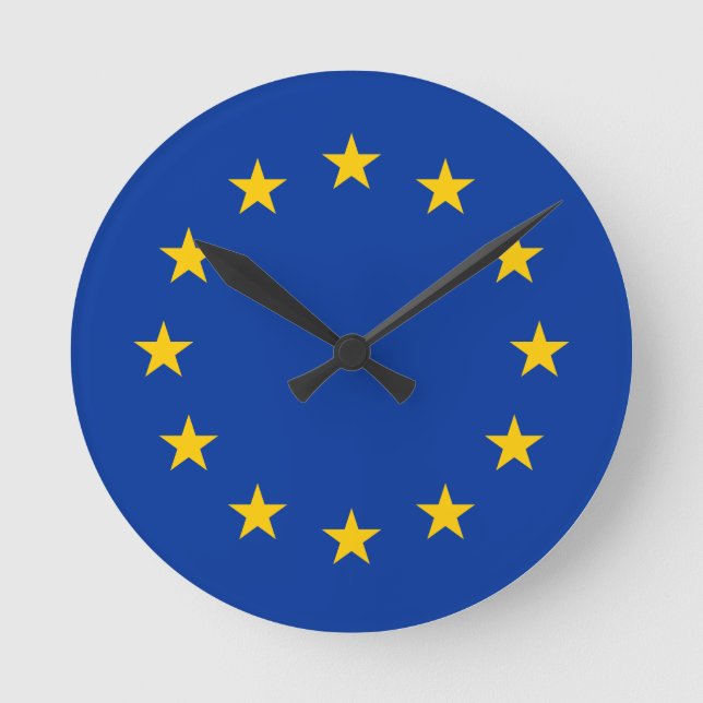 europäische Gewerkschaftsflagge Runde Wanduhr (Vorderseite)