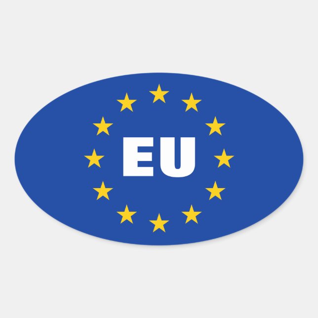 Europäische Gewerkschaftsflaggen-Aufkleber | Ovaler Aufkleber (Vorderseite)