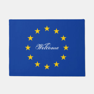 Europäische Gewerkschaftsflaggen-Türmatte mit Fußmatte