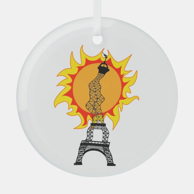 Europäische Hitzewelle Ornament Aus Glas (Vorderseite)