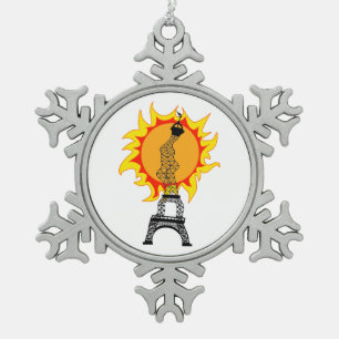 Europäische Hitzewelle Schneeflocken Zinn-Ornament
