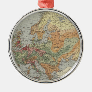 Europäische Karte der Bevölkerungs-Dichte-  Ornament Aus Metall