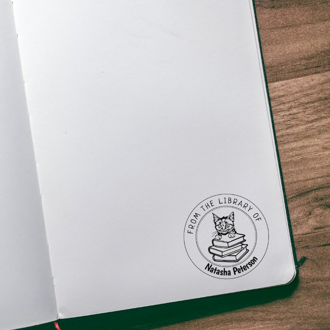 Europäische Kurze Haarkatze, Buch aus der Biblioth Gummistempel (Von Creator hochgeladen)