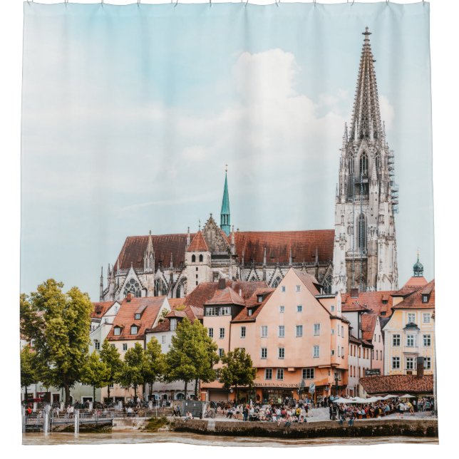 Europäische Landschaft Duschvorhang (Vorderseite)