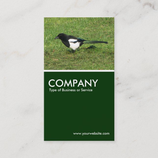 Europäische Magpie - Dunkelgrün Visitenkarte (Vorderseite)