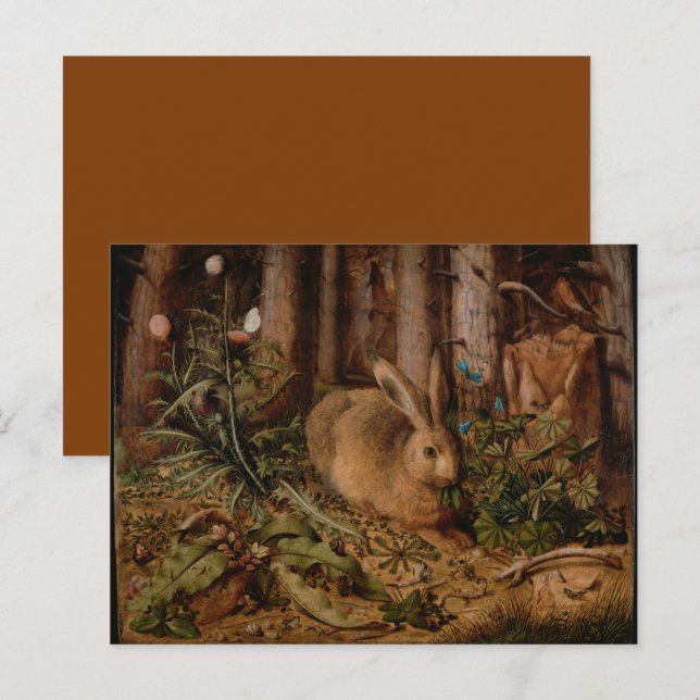 Europäische Malerei für Kaninchen Jahr und Weihnac Postkarte (Vorne/Hinten)