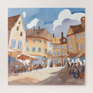 Europäische Stadt Ecke Aquarellmalerei
