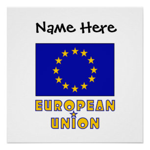 Europäische Union EU-Flagge Schwarz Personalisieru Poster