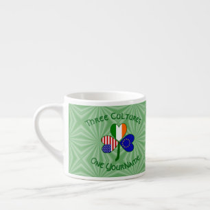 Europäische Union Irisch USA Kleeblatt-Flagge Pers Espressotasse