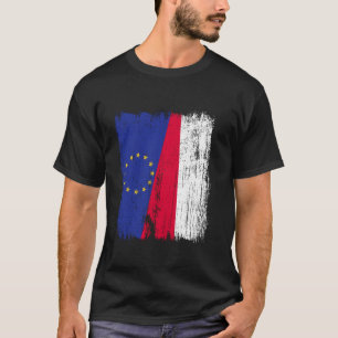Europäische Union Polen Halbflagge EU Polnische Ab T-Shirt
