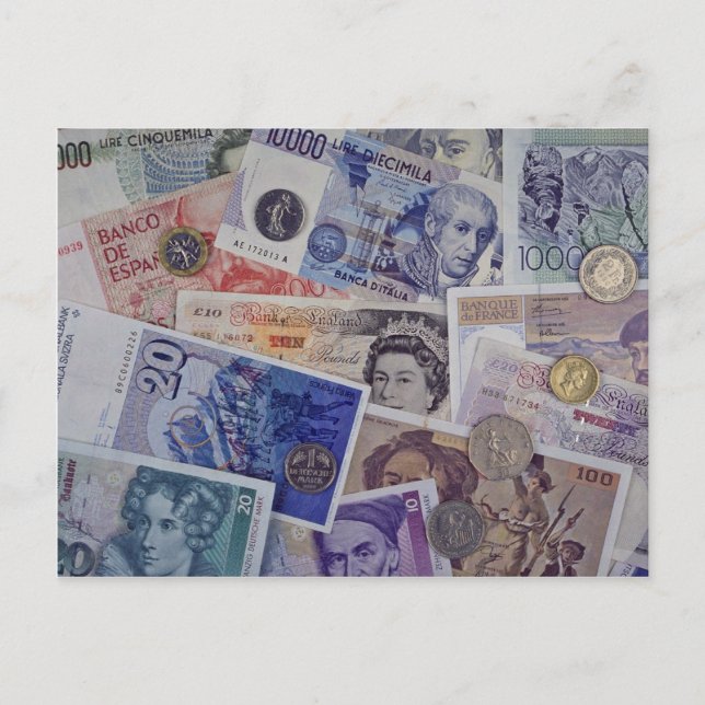 Europäische Währung Postkarte (Vorderseite)