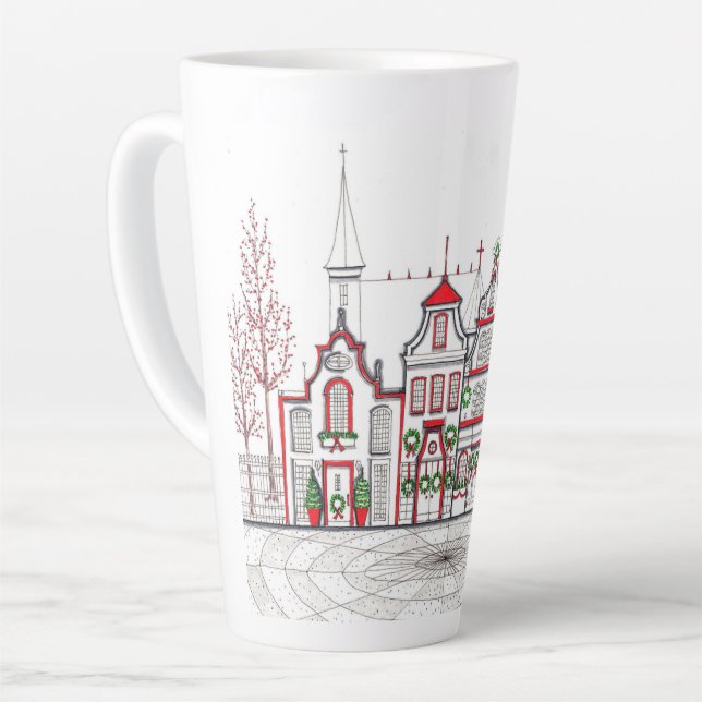Europäische Weihnachtsläden Große Latte Tasse (Linke Ecke)