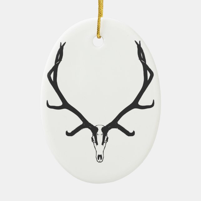 Europäischer Berg des Stier-Elchschädels, bw Keramikornament (Vorne)