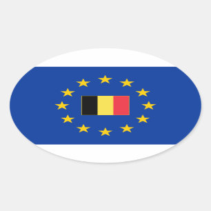 Europäischer Gewerkschafts-Belgien-Oval-Aufkleber Ovaler Aufkleber