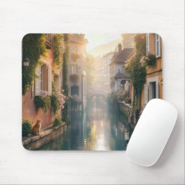 Europäischer Kanal mit einer Ingwerkatze Mousepad