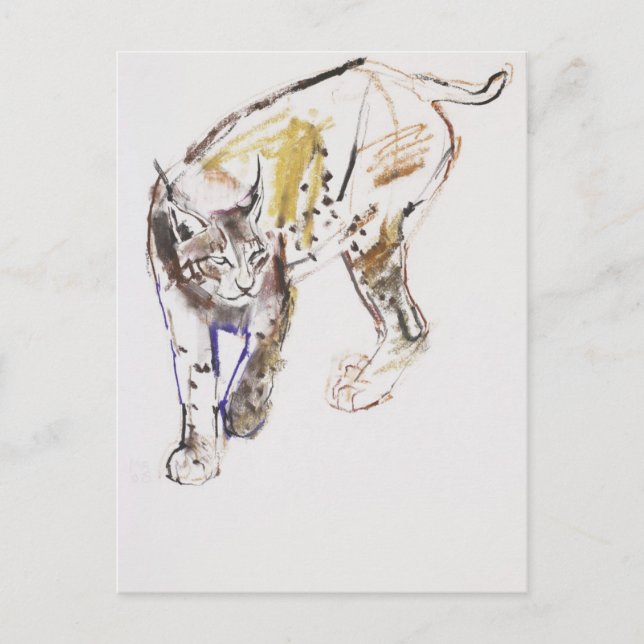 Europäischer Lynx Postkarte (Vorderseite)