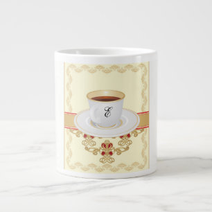 Europäischer Monogramm-Kaffeemaschinenbrief E Jumbo-Tasse