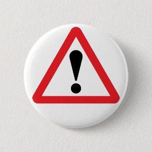 Europäischer warnender Verkehrsschild-Knopf Button
