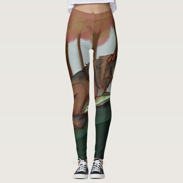 Europäischer Wolf Leggings (Vorderseite)