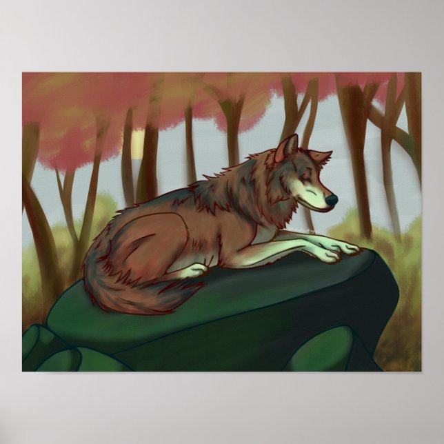 Europäischer Wolf Poster (Vorne)