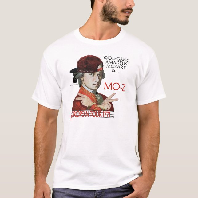 Europäisches Ausflug-Shirt Mozart "MO-z" (das T-Shirt (Vorderseite)