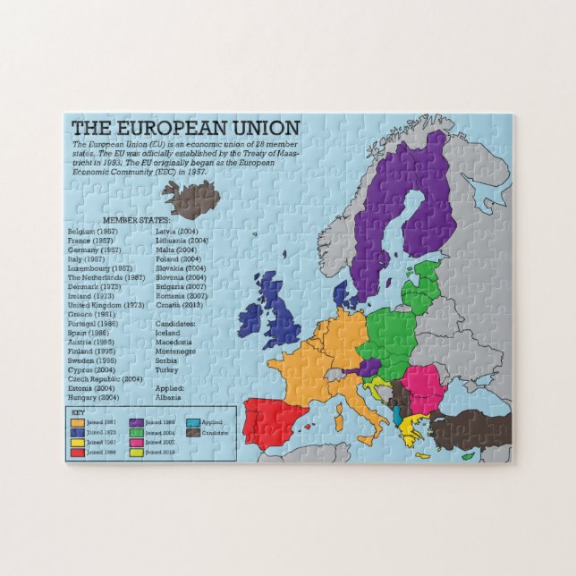 Europäisches Gewerkschafts-Karten-Puzzlespiel (Horizontal)