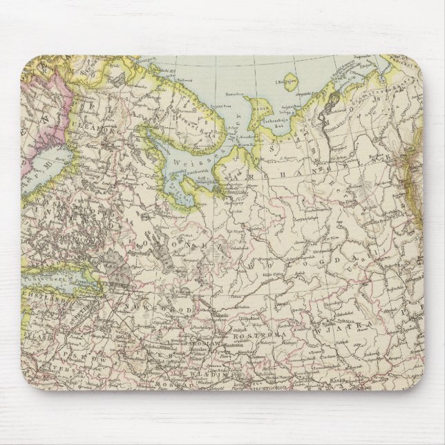 Europäisches Russland - Karte Europas und Russland Mousepad (Vorne)