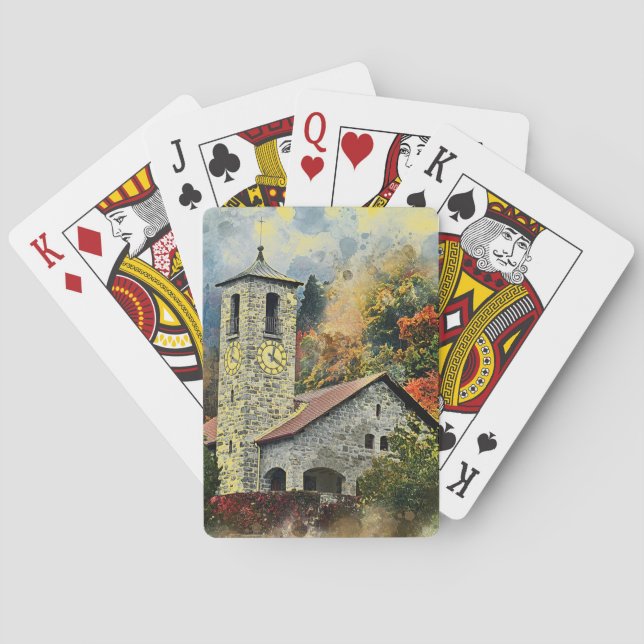 Europäisches Schloss Spielkarten (Rückseite)