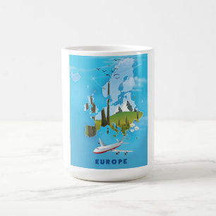 Europakarte Landschaft Reiseplakat Verwandlungstasse