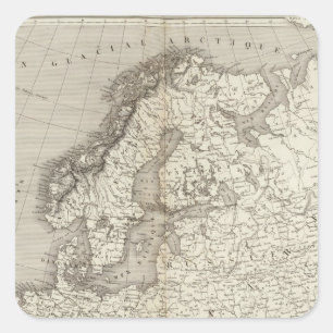 Europakarte Quadratischer Aufkleber