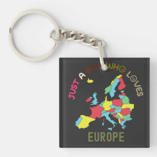 Europakarte und Flagge Schlüsselanhänger
