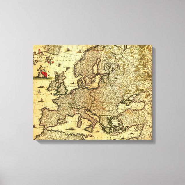 EuropaPanoramakarteEuropa 3 Leinwanddruck (Vorderseite)