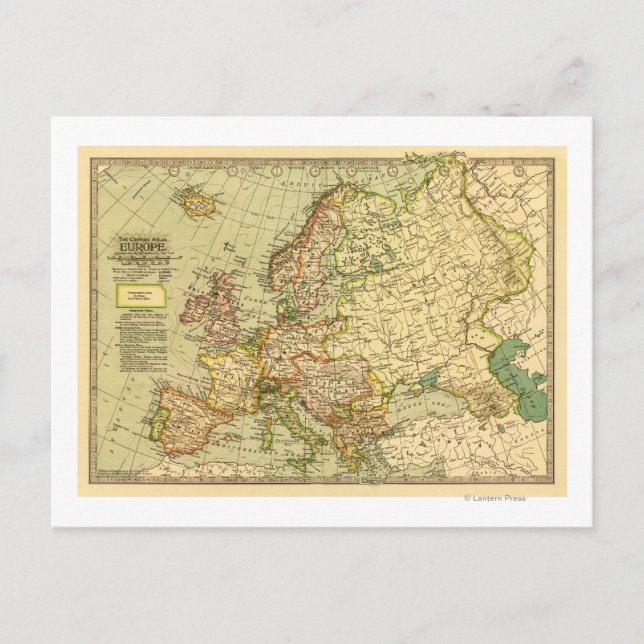 EuropaPanoramakarteEuropa 3 Postkarte (Vorderseite)