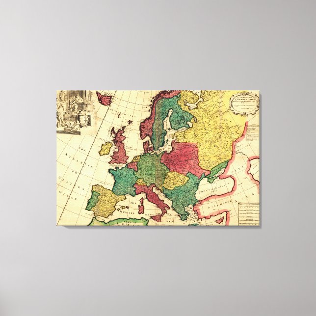 EuropaPanoramakarteEuropa Leinwanddruck (Vorderseite)